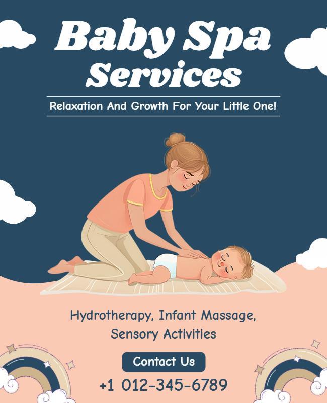 Baby Spa Services Promotional Flyer Template
