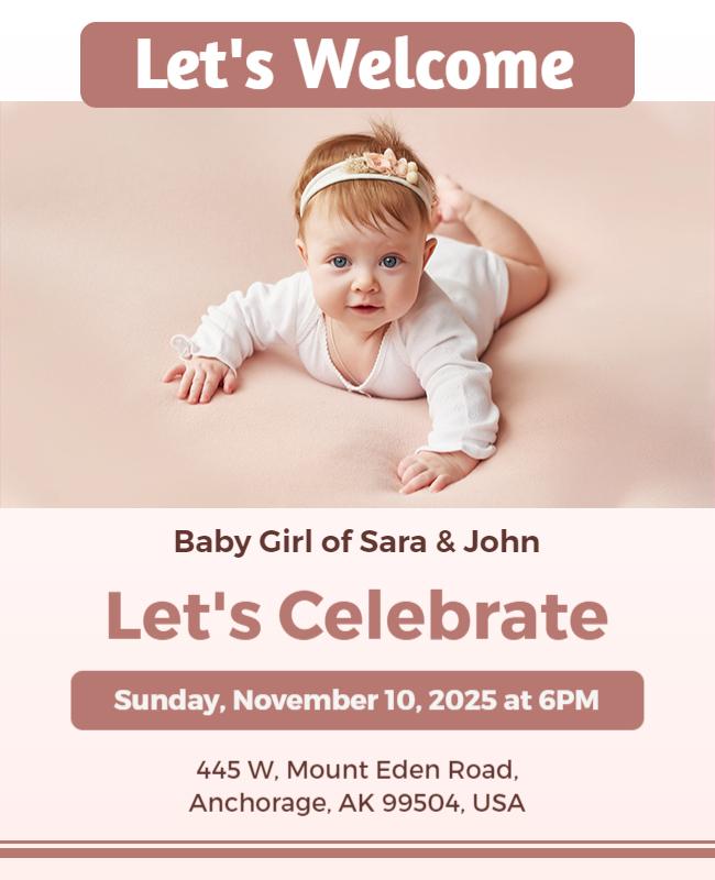 Baby Welcome Celebration Event Flyer Template