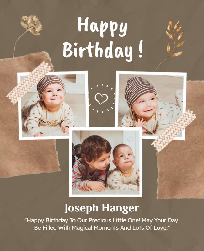 Babys First Birthday Celebration Flyer Template