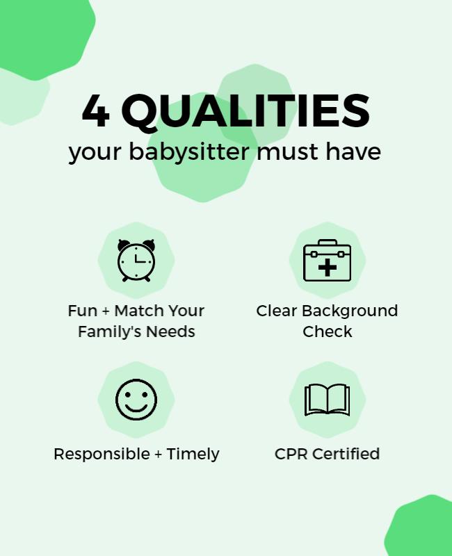 Babysitter Qualification Checklist Flyer Template