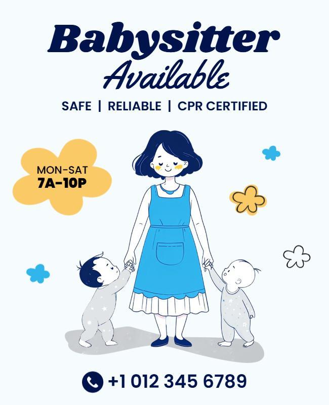 Babysitter Service Availability Flyer Template
