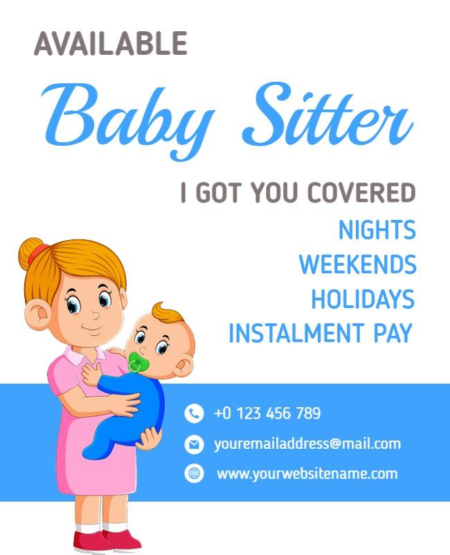 Babysitter Services Promotion Flyer Template