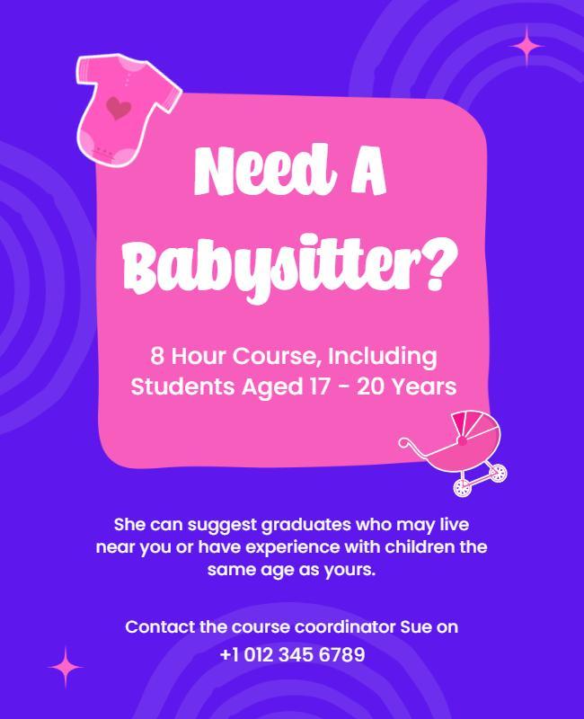 Babysitter Training Course Flyer Template