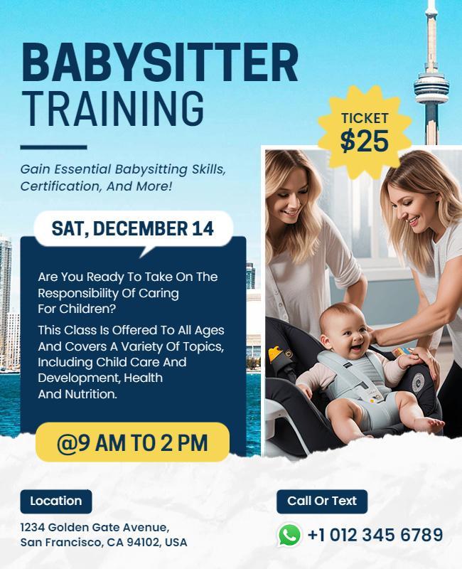 Babysitter Training Workshop Flyer Template