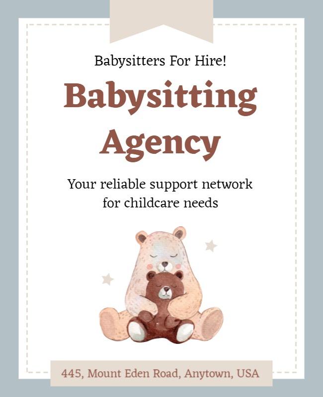 Babysitting Agency Service Promotion Flyer Template