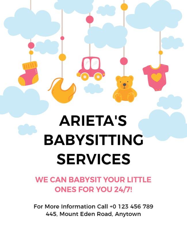 Babysitting Service Promotion Flyer Template