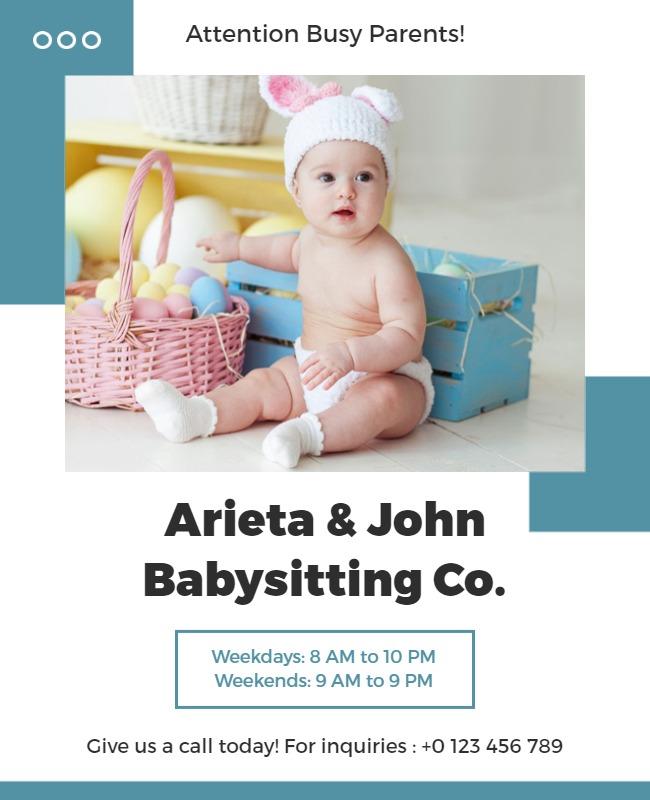 Babysitting Services Promotional Flyer Template