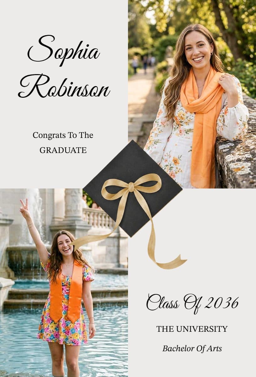 Bachelor of Arts Graduation Announcement Template