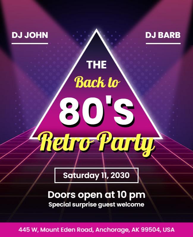 Back to 80s Retro Party Flyer Template