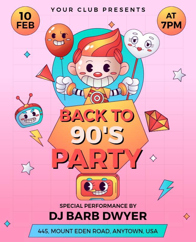 Back to 90s Party Event Flyer Template