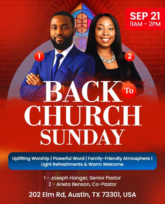 Back to Church Sunday Event Flyer Template