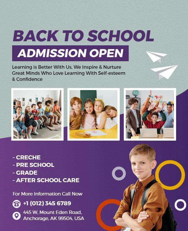 Back to School Admission Announcement Flyer Template