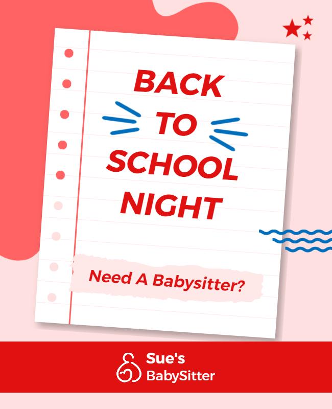 Back to School Babysitter Service Flyer Template