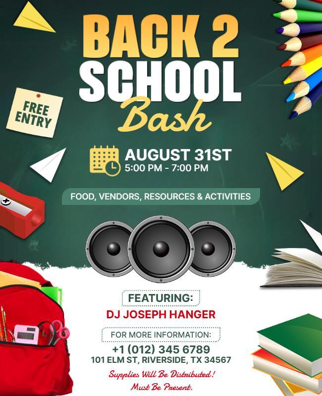 Back to School Bash Event Flyer Template