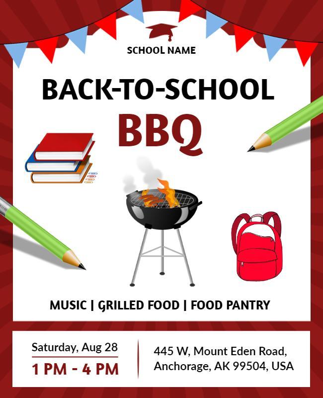 Back to School Bbq Event Flyer Template