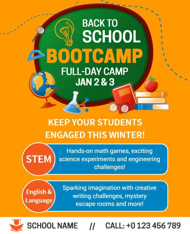 Back to School Bootcamp Flyer Template