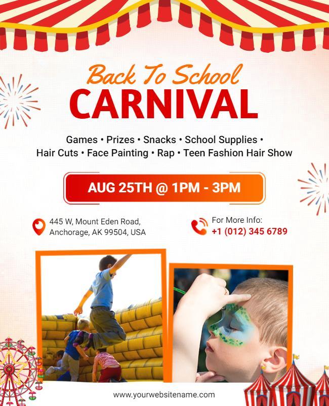 Back to School Carnival Event Flyer Template