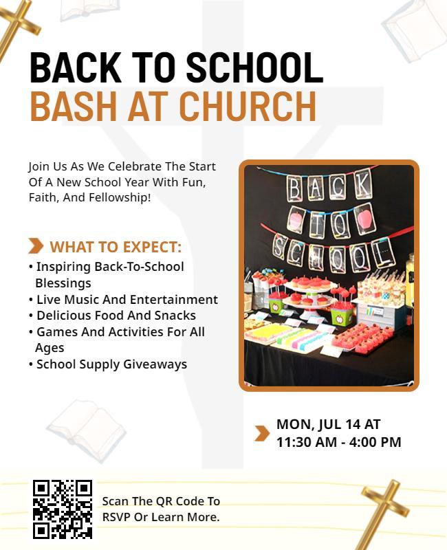 Back to School Church Bash Flyer Template