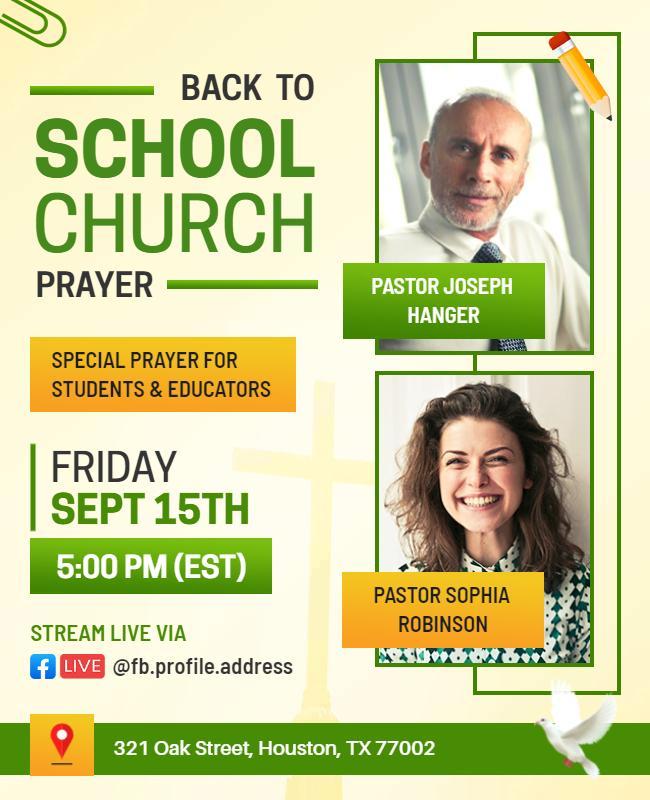 Back to School Church Prayer Event Flyer Template