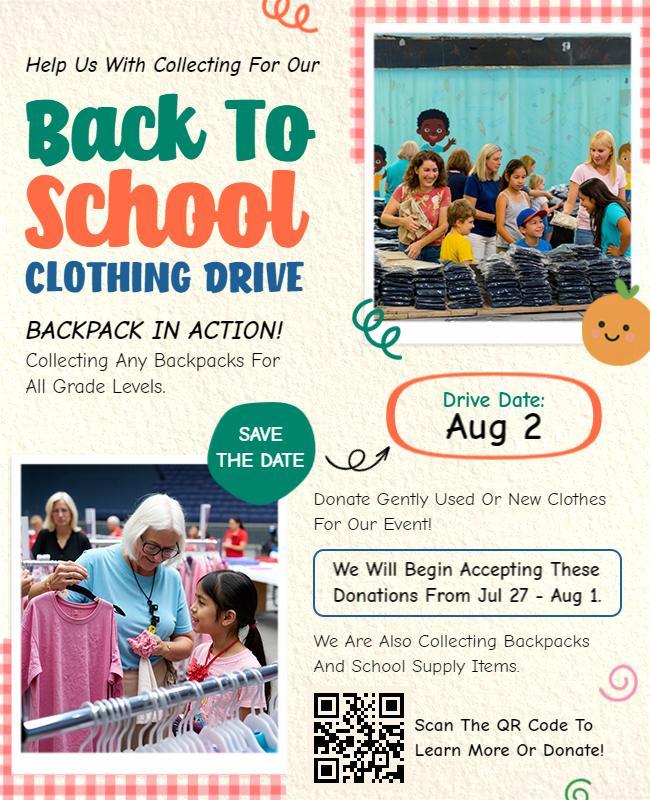 Back to School Clothing Drive Flyer Template