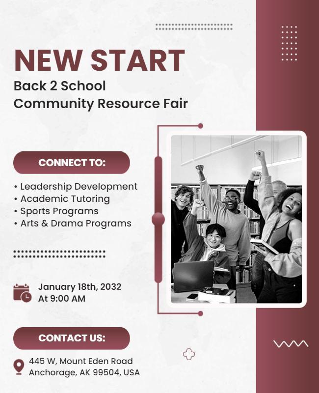 Back to School Community Resource Fair Flyer Template