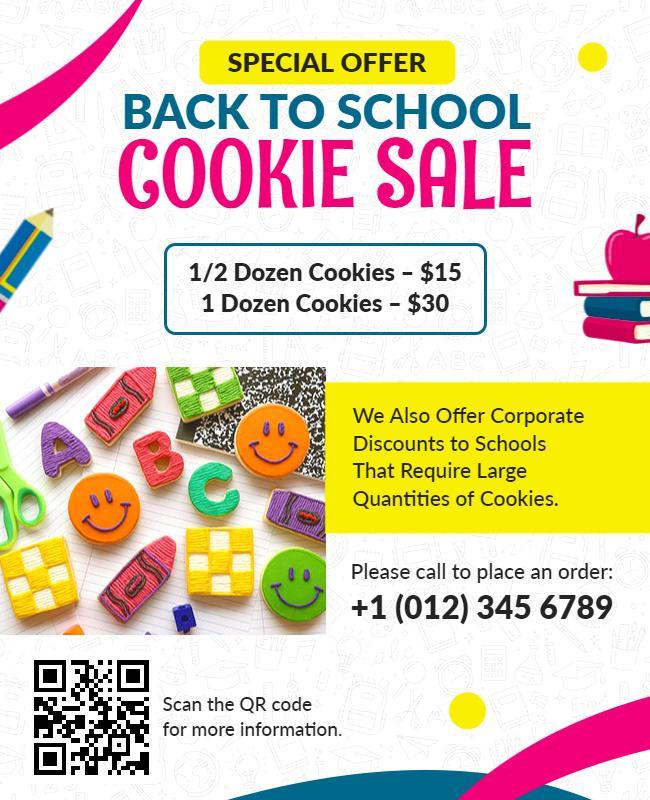 Back to School Cookie Sale Flyer Template