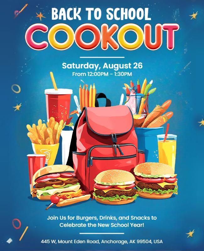 Back to School Cookout Celebration Flyer Template