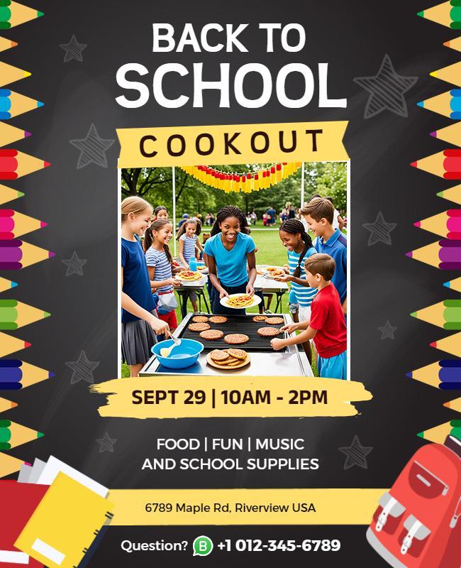 Back to School Cookout Event Flyer Template