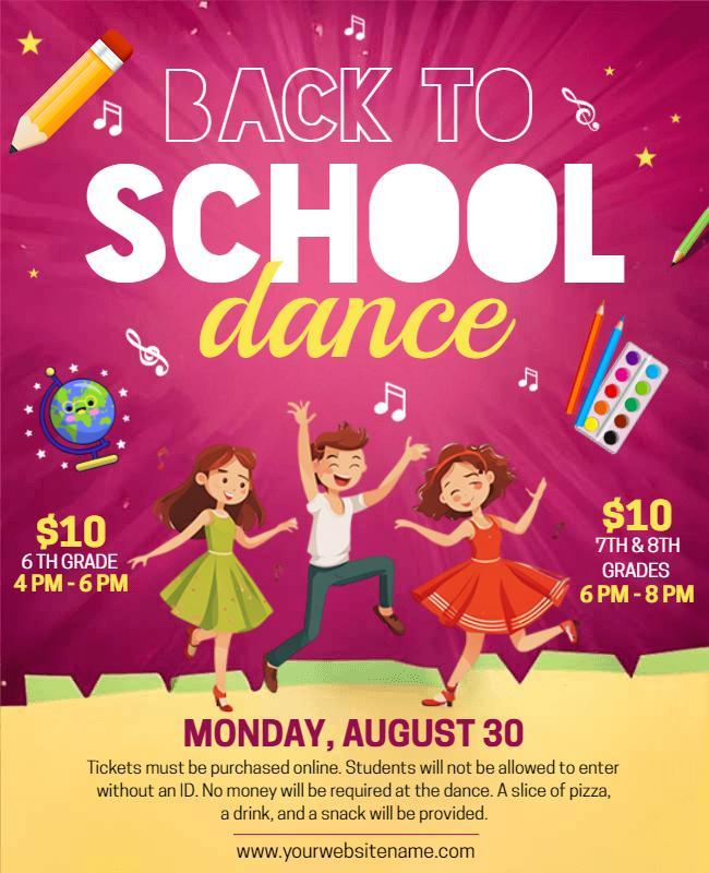 Back to School Dance Event Flyer Template