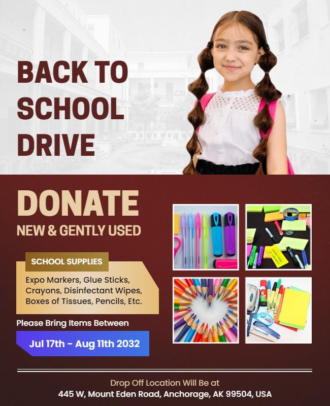 Back to School Donation Drive Flyer Template