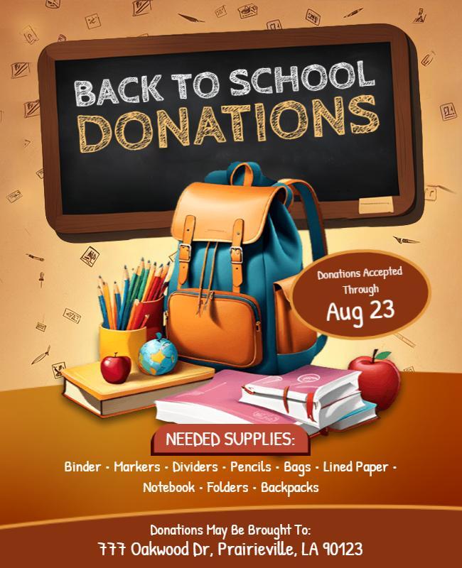 Back to School Donations Drive Flyer Template