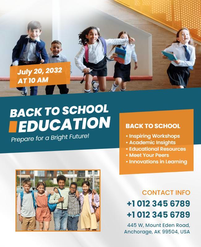 Back to School Education Event Flyer Template