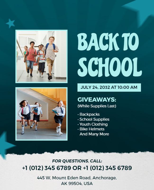 Back to School Event Giveaway Flyer Template