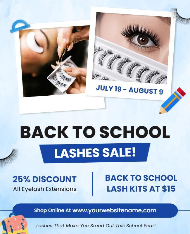 Back to School Eyelash Sale Flyer Template