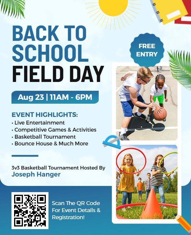 Back to School Field Day Event Flyer Template