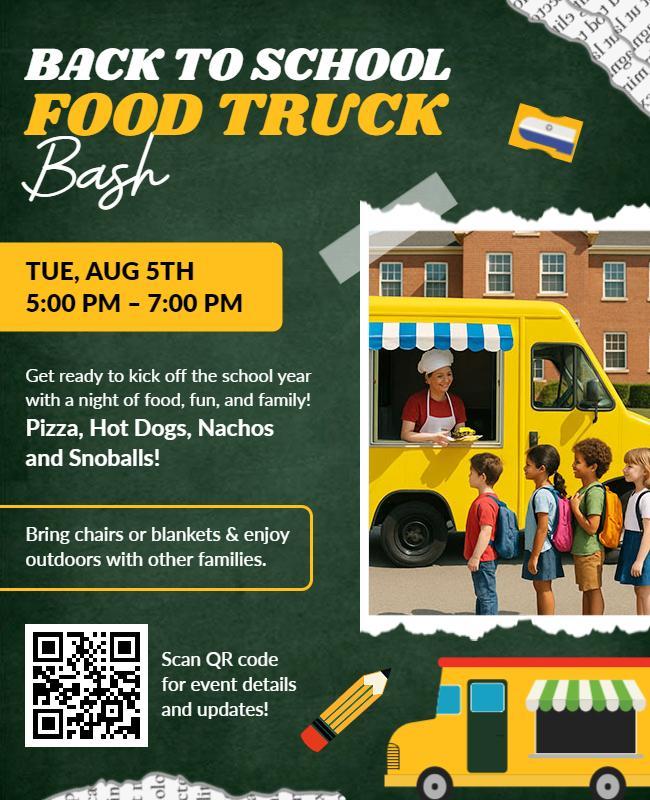 Back to School Food Truck Event Flyer Template