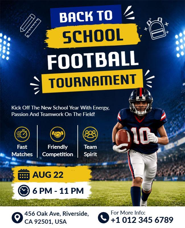 Back to School Football Tournament Flyer Template