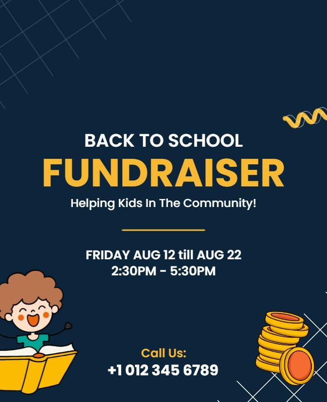 Back to School Fundraiser Community Flyer Template