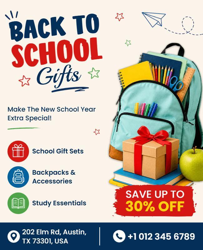 Back to School Gifts Sale Flyer Template