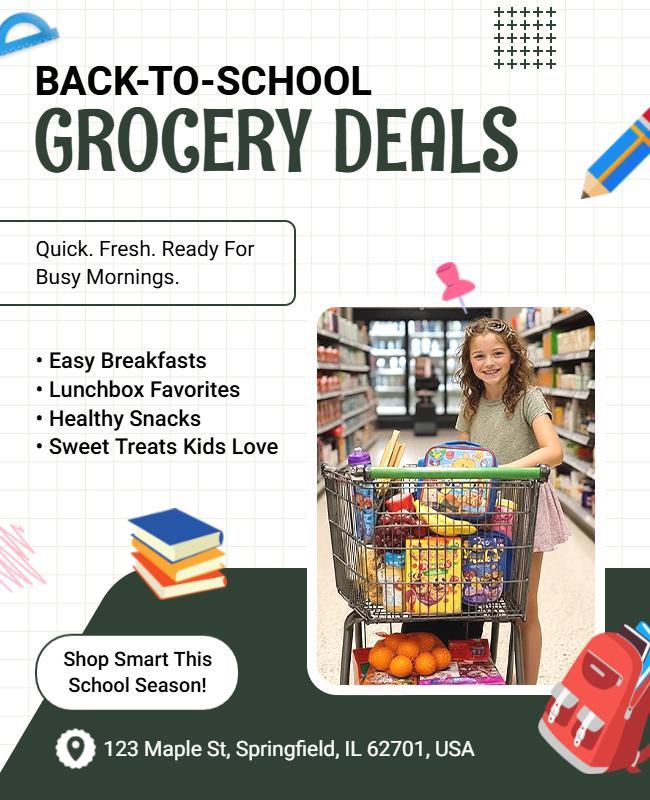 Back-to-School Grocery Deals Flyer Template