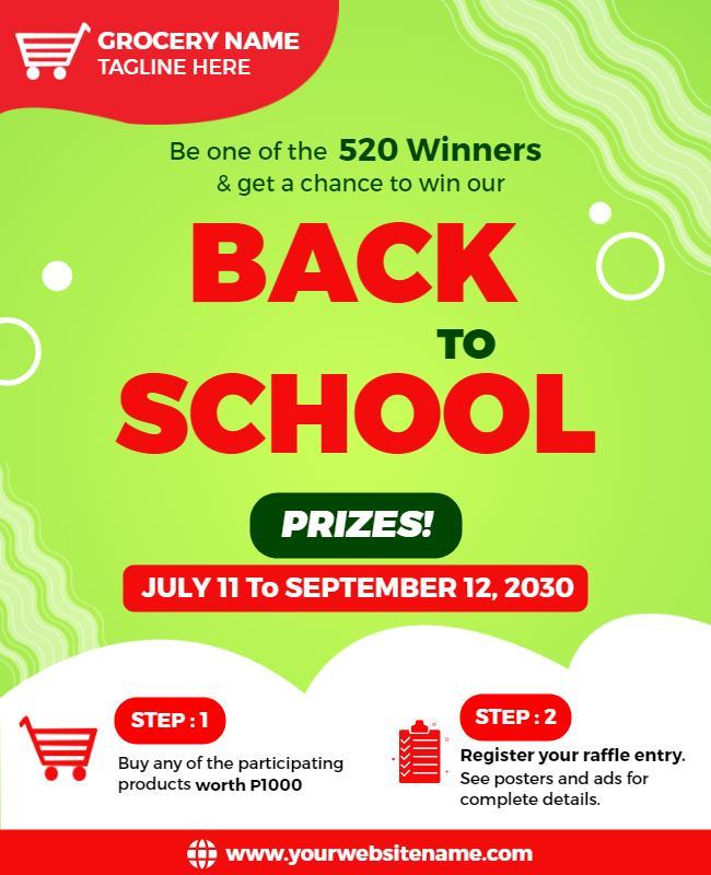 Back to School Grocery Giveaway Flyer Template