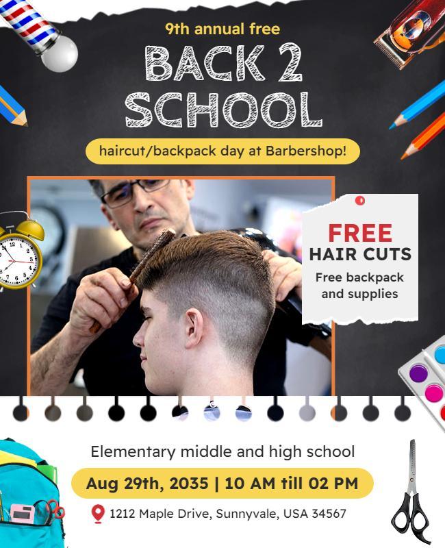 Back to School Haircut Event Flyer Template