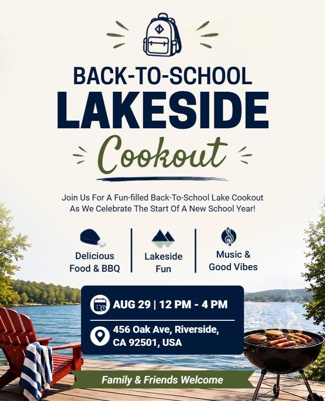 Back-to-School Lakeside Cookout Flyer Template
