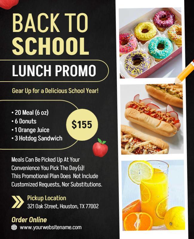 Back to School Lunch Promotion Flyer Template