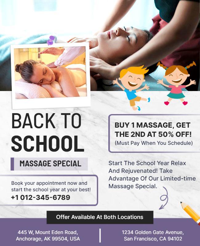 Back to School Massage Special Flyer Template