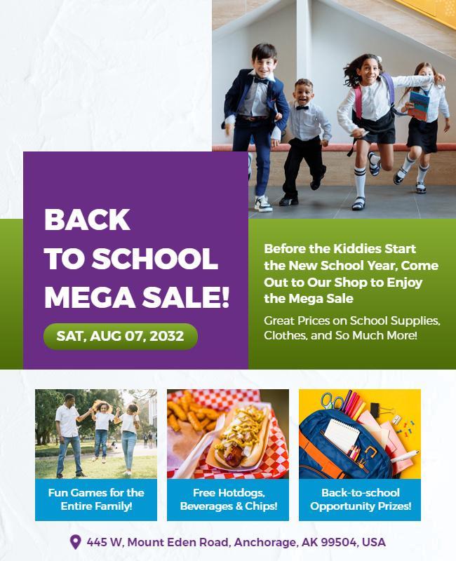 Back to School Mega Sale Flyer Template