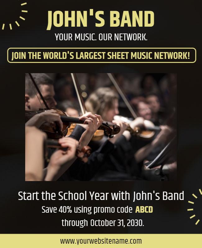 Back to School Music Promotion Flyer Template