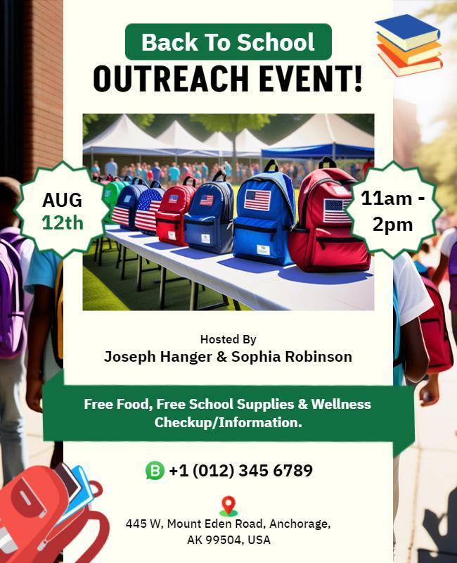 Back to School Outreach Event Flyer Template