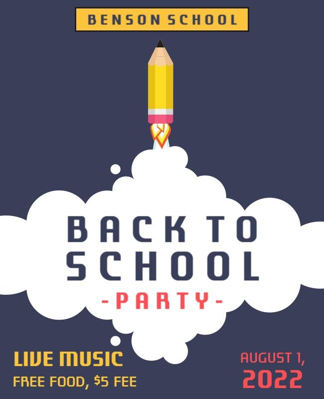 Playful Colorful Back to School Party Flyer Template