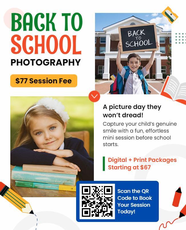 Back to School Photography Session Flyer Template